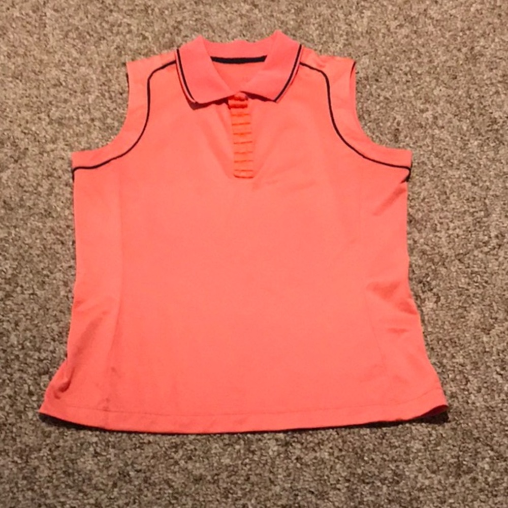 Tail womens golf top sleeveless. Orange. Size M
